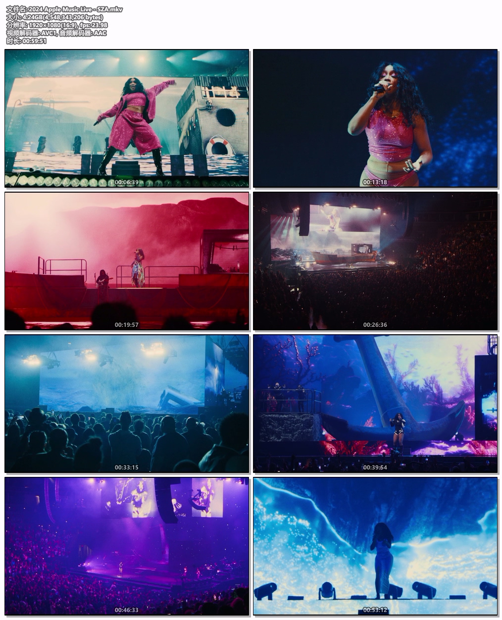 Apple Music Live SZA 2024 [HDTV MKV 4.23GB] 蓝光演唱会