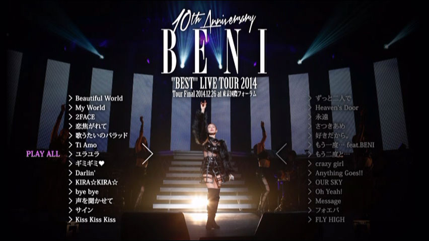 BENI - 10th Anniversary BENI BEST LIVE TOUR 2014 [2016] [DVD ISO 5.92GB] -  蓝光演唱会